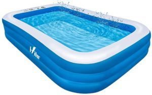 Hilor Inflatable Swimming Pool, 120″x72″x22″ Full-Sized Swimming Pools Above Ground for Kids, Adults, Garden, Backyard, Outdoor Swim Center Water Party Family Pool Light Blue
