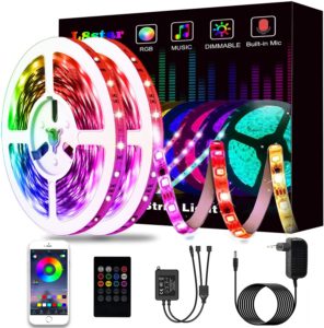 Smart Led Lights Strips 50ft/15m RGB Strip Lights 5050 with Remote Controller